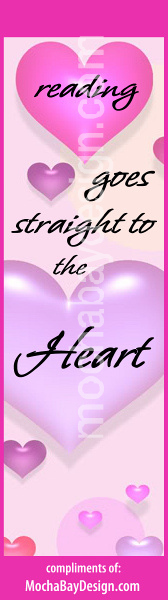 Reading Goes Straight to the Heart - soft pastel hearts - bookmark