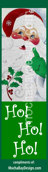 print Christmas bookmark: Santa with Ho Ho Ho