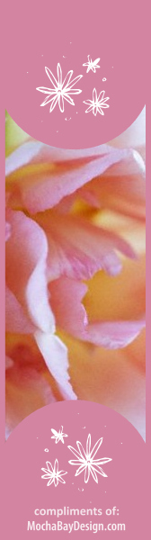 Pink Peony blossom - print bookmark