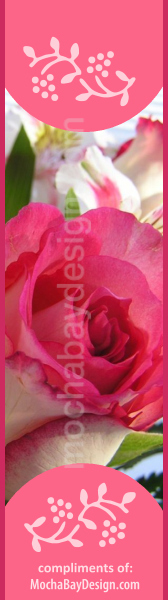 Pink and White Rose - bookmark