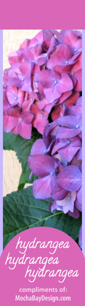 Purple and Pink Hydrangea - print bookmark