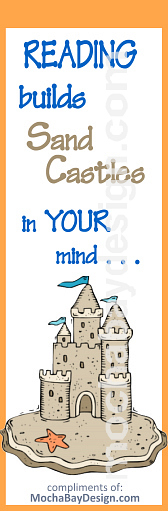 Reading Builds Sand Castles in your Mind - bookmark