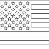 printable 4th of July kids coloring page with Stars and Stripes USA flag