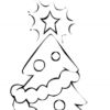 printable Christmas holiday Tree with Star and decorations