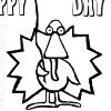 view and print Happy Turkey Day Thanksgiving kids coloring page