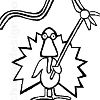 view and print Turkey waving a Banner Thanksgiving kids coloring page