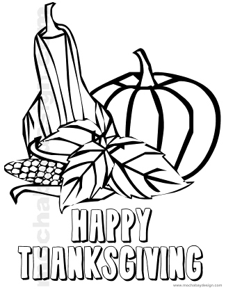 Happy Thanksgiving Bountiful kids printable coloring page