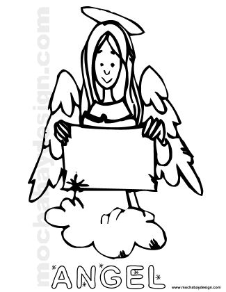 Printable Christmas Angel Coloring Page : MochaBayDesign com