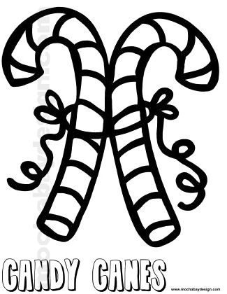 printable Christmas Candycanes kids coloring page