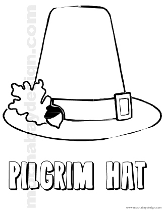 Pilgrim Hat Thanksgiving theme printable kids coloring page