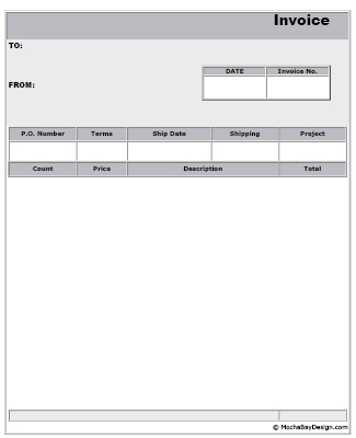 printable blank Invoice