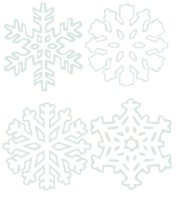 Collection of 4 Snowflakes to print, color and cut out