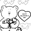 printable coloring page Bear with Heart Flowers