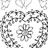 printable coloring page Heart Flower Vine
